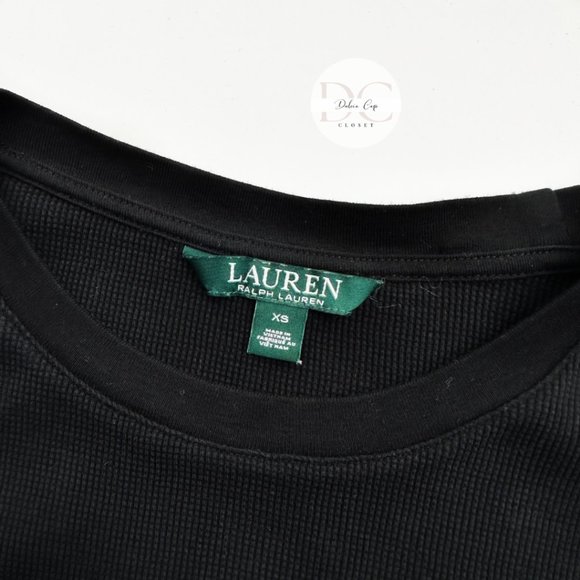 LAUREN RALPH LAUREN Black Blouse With Golden Bottons Size XS - Picture 8 of 10